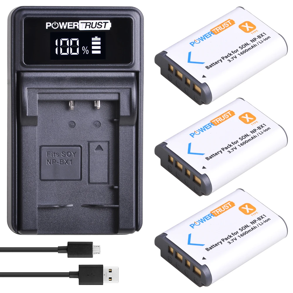 3 шт. NP BX1 npbx1 Батарея akku + светодиодный USB Зарядное устройство для sony DSC RX100 WX500