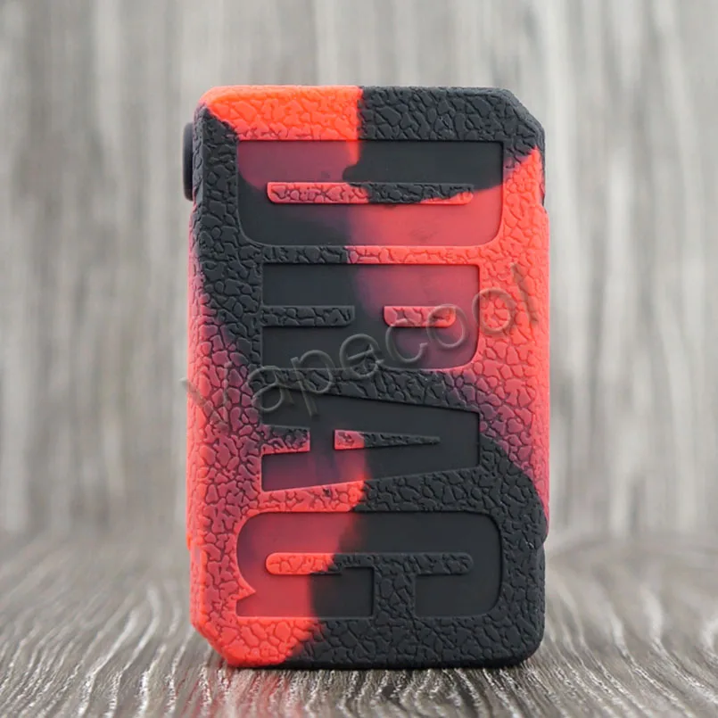 black red 2 шт VOOPOO DRAG 2 Силиконовый чехол и противоскользящая текстура кремния кожа варп рукав подходит для Vape VOOPOO DRAG V2 177W TC BOX MOD - Цвет: black red