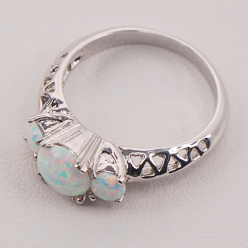 White Fire Opal Australia 925 Sterling Silver Woman Jewelry Ring Size 6 7 8 9 10 11 F573 | Украшения и аксессуары