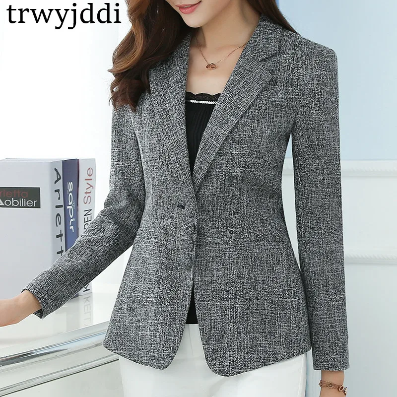 Женский пиджак с длинным рукавом приталенный Повседневный Блейзер большого