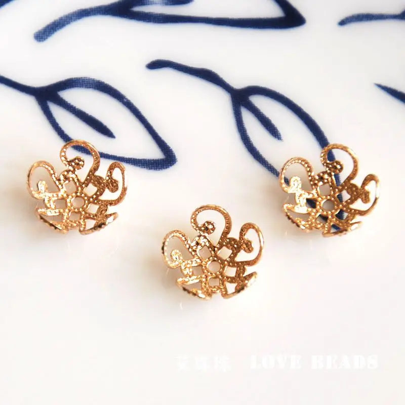 Оптовая продажа 4 шт./лот позолоченные бусины для изготовления ювелирных изделий