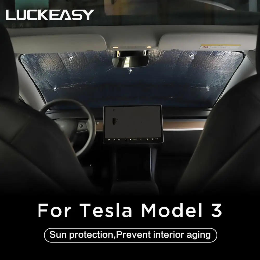 LUCKEASY солнцезащитный козырек на заказ-подходит для Tesla модель 3 автомобильный Skylight слепое затенение сетка на лобовое стекло
