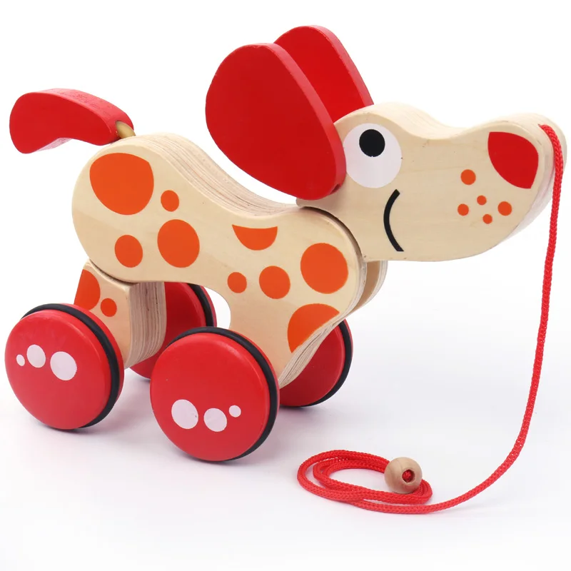 Cartoon tractors animal Dog/Crocodile Tractor Wooden Toys Car Model For Baby Kids Interesting Early Learning Educational |