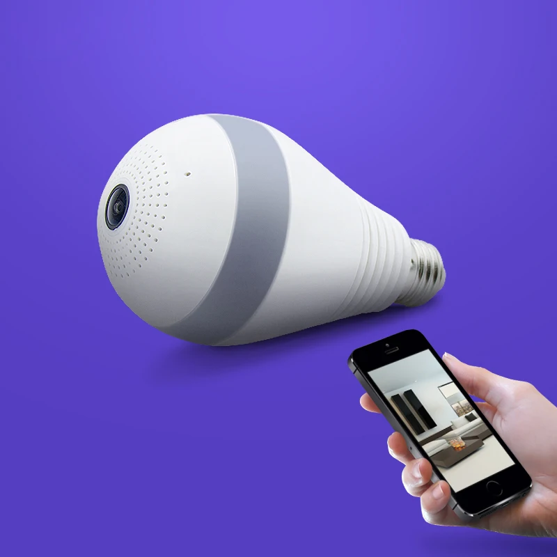 Оптовая продажа 10 шт. 960 P Камера лампочки Беспроводной IP Wi Fi Fisheye мини Kamera 360