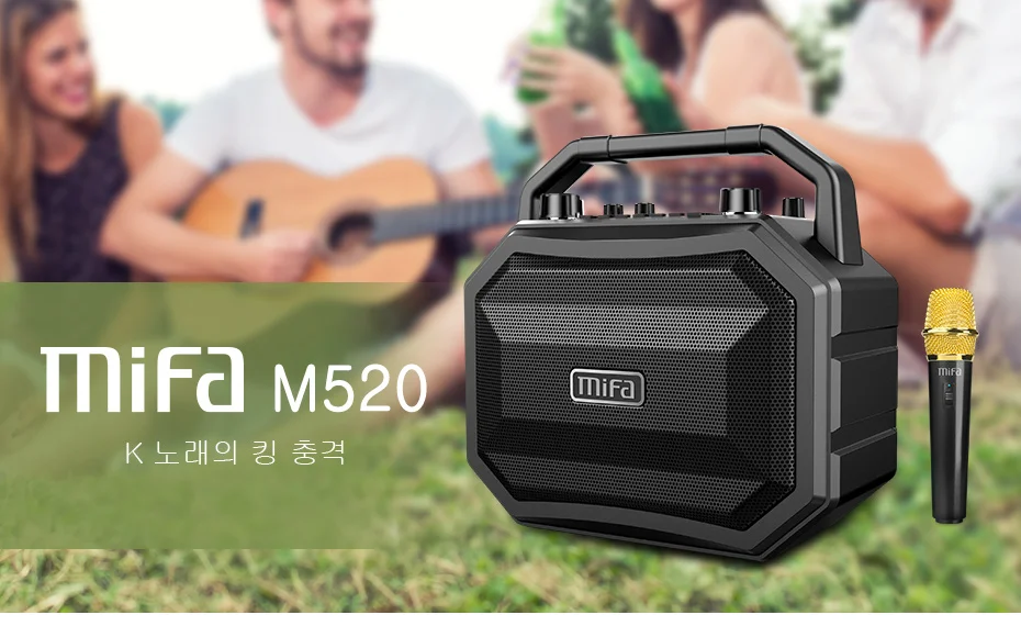 Mifa M520 Bluetooth Динамик с Беспроводной микрофон мобильный Беспроводной динамик для караоке наушники-вкладыши TWS с Беспроводной стерео дома колонки