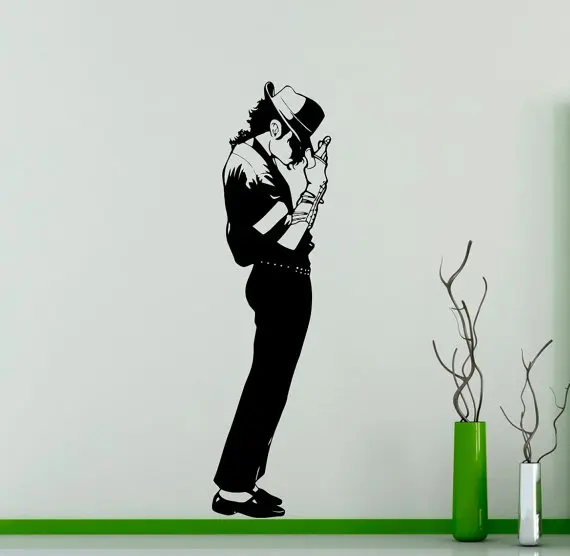 

Dacing Michael Jackson Pattern Wall Sticker Famous Star Art Design Wall Mural For Home Bedroom Decor Art Vinyl WallpaperD-219