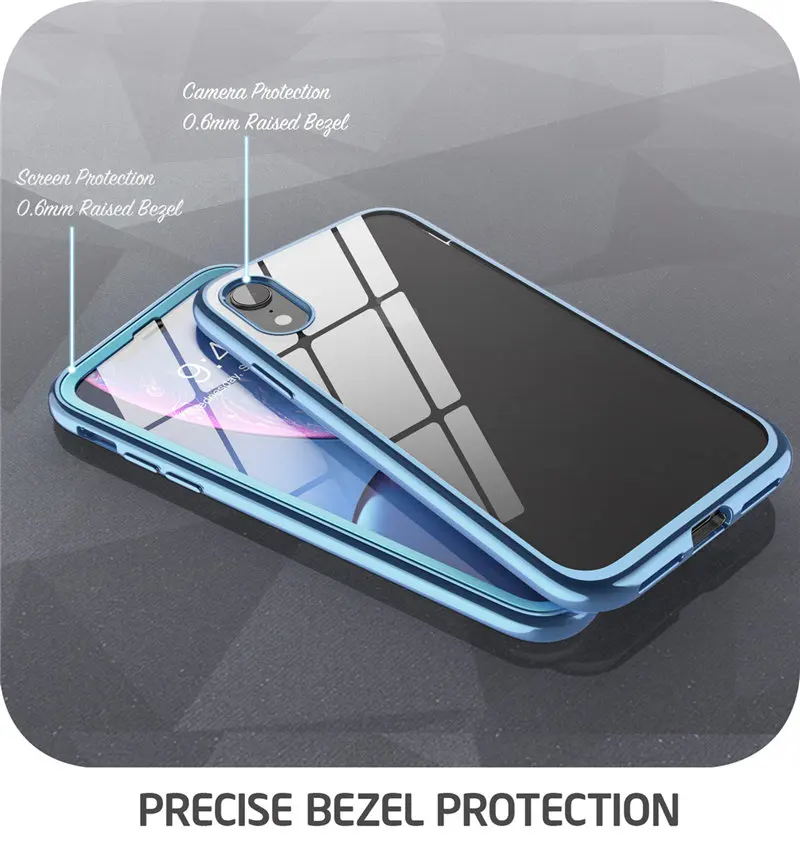 Для iPhone XR 6,1 дюймов SUP чехол Чехол UB электро полный корпус Прозрачный блестящий тонкий гибридный Чехол со встроенной защитной пленкой