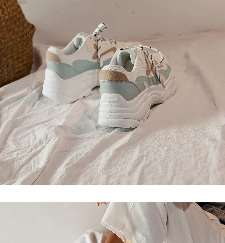 Zapatos de mujer; Повседневная Белая обувь; женские модные брендовые кроссовки; chaussure; сезон осень; женская обувь на платформе; обувь в стиле пэчворк