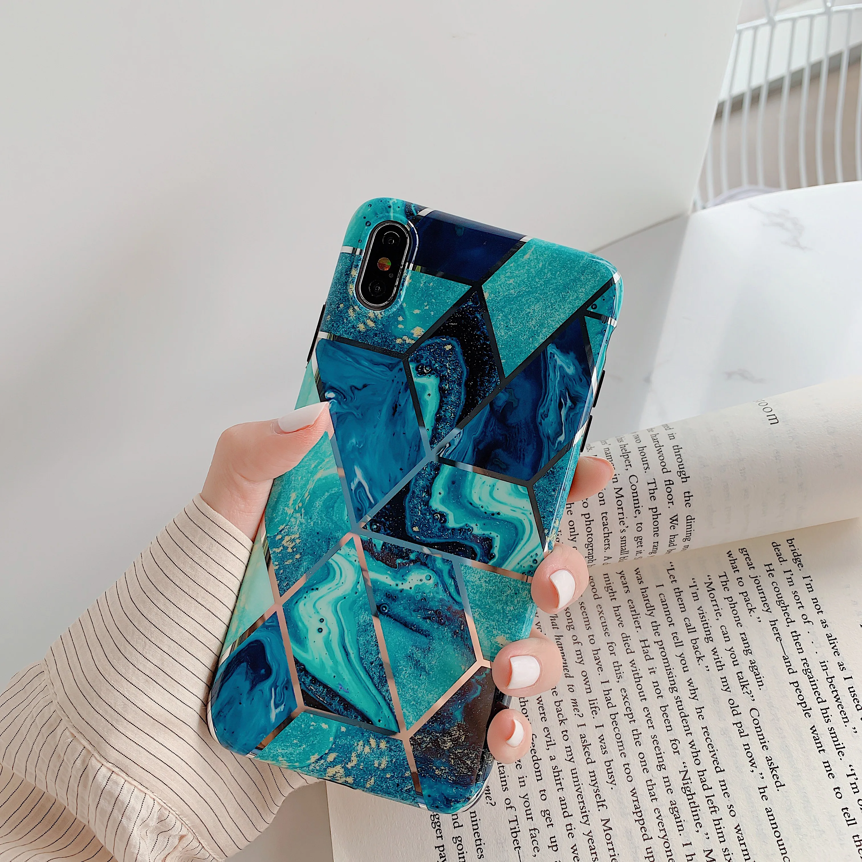 Чехол FLYKYLIN с синим мраморным покрытием для iphone XS Max XR X чехол 8 Plus 7 6 S задняя крышка