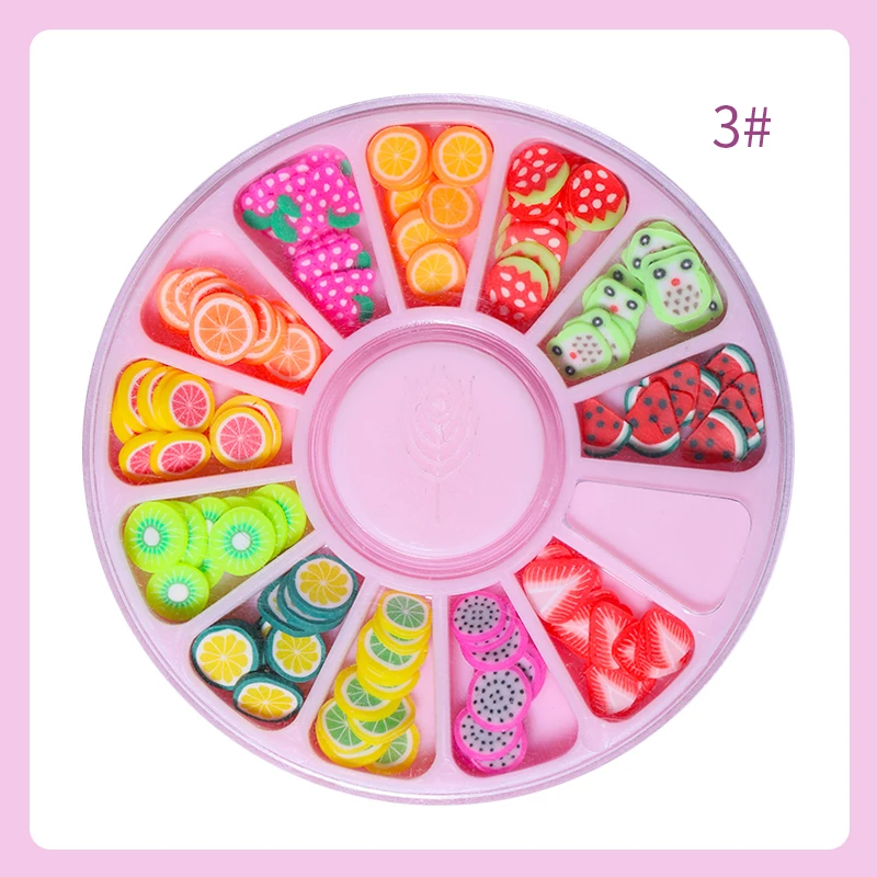Pattern 3 BORN PRETTY флуоресцентные неоновые 3D украшения для ногтей Фруктовый ломтик крошечные украшения Смешанные формы украшения для ногтей аксессуары в колесиках - Color: Pattern 3