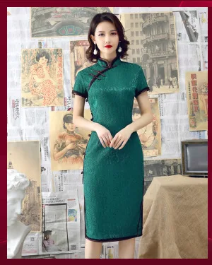 Sheng Coco Королевский синий Cheongsam платья короткий дизайн Лето Новинка Чонсам Qipao Китайский пасторальный стиль плотное платье XXL