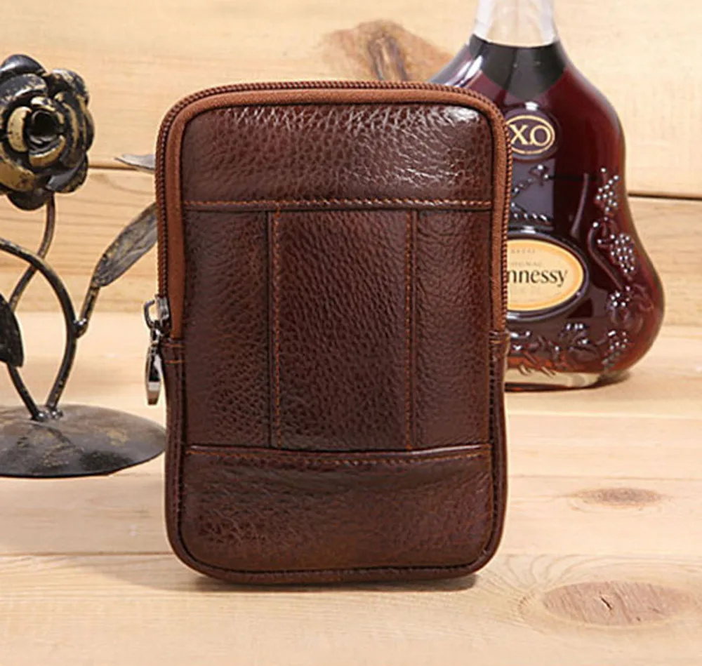 Для мужчин из натуральной кожи пояс бедра ягодицы поясная сумка коровьей