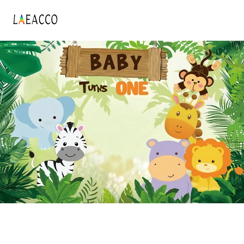 Laeacco тропические растения трава животные 1 день рождения Фото фоны