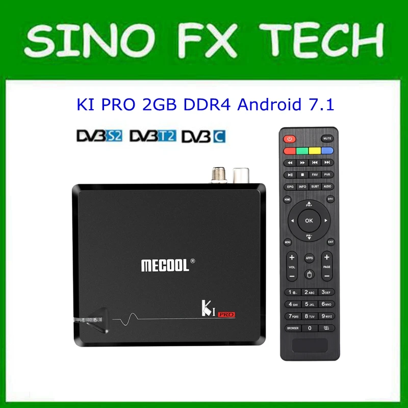 MECOOL KI Pro Android 7,1 DVB S2+ DVB T2/C ТВ приставка Amlogic S905D четырехъядерный DDR4 2 Гб 16 Гб 2,4G/5G WiFi H.265 UHD 4K медиаплеер