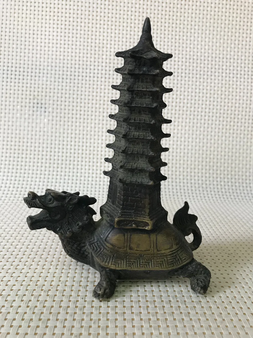 Classic domineering pure copper dragon turtle tower statue wealth Feng Shui town house home decoration crafts | Дом и сад