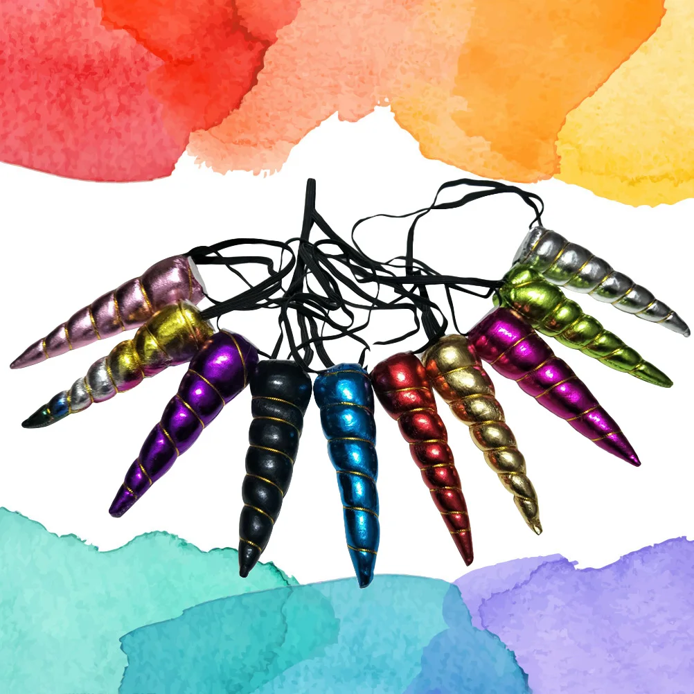 10pcs Unicorn Horn Headband Brightly halloween headband Colored Head Piece Spiral Costume Favors Supplies | Красота и здоровье