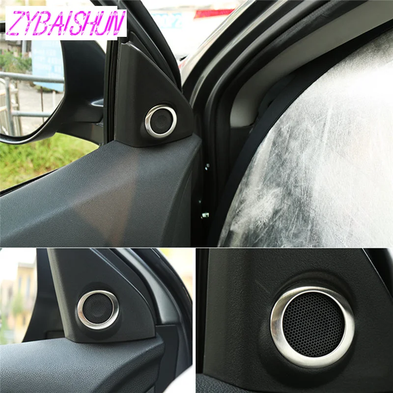 

New arrival! Car Interior Door Stereo Speaker Cover Trim Suitable for Mitsubishi ASX 2013 2014 2015 Styling Car Stainless Steel
