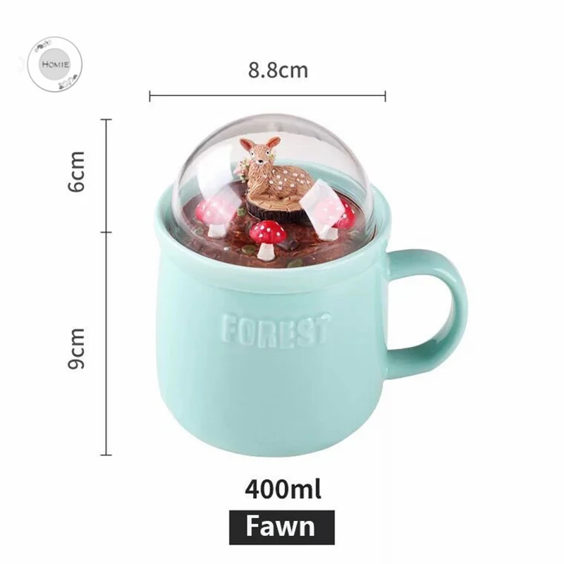 Керамическая кофейная кружка с милым кроликом микро крышкой животным большая
