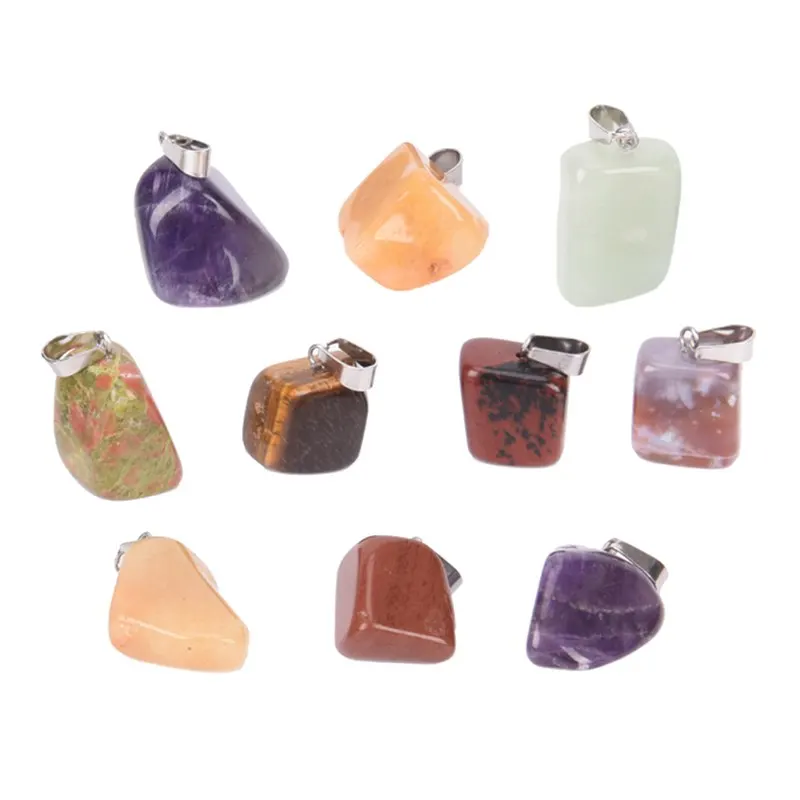 Randomly 1pc Assorted Natural Stone Pendants Fashion Point Charms For Bracelet Necklace Charm Women Jewelry Hot Sale | Украшения и