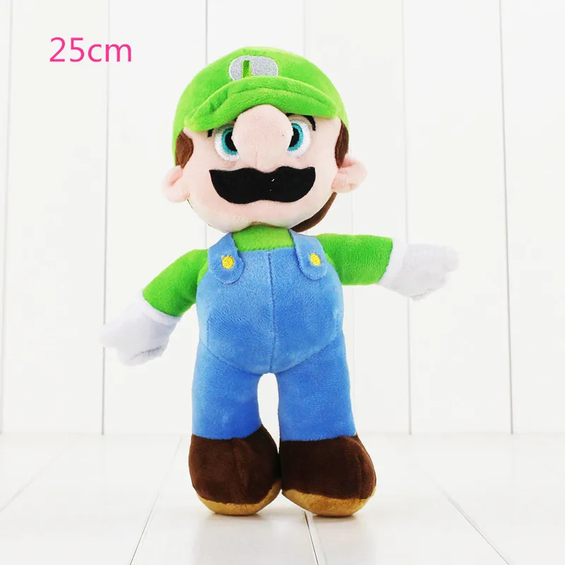 17-25 см Super Mario Bros Супер Марио и Луиджи toadette Плюшевые игрушки куклы цветок-Пиранья персонажи Dry Bones гриб toadette Плюшевые куклы - Цвет: green cap 25cm