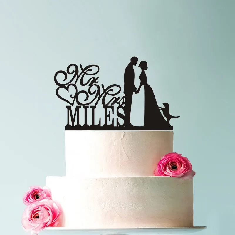 Персонализированный свадебный топпер для торта Mr &amp Mrs с надписью на заказ