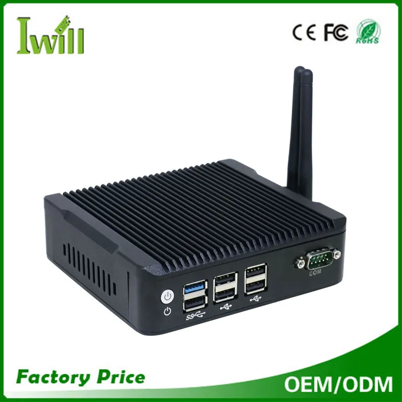 IBOX 501 N3 Baytrail quad core J1900 2.0 ГГЦ Безвентиляторный микро компьютер pc с 6 USB 2 Lan 1 RS232 COM для