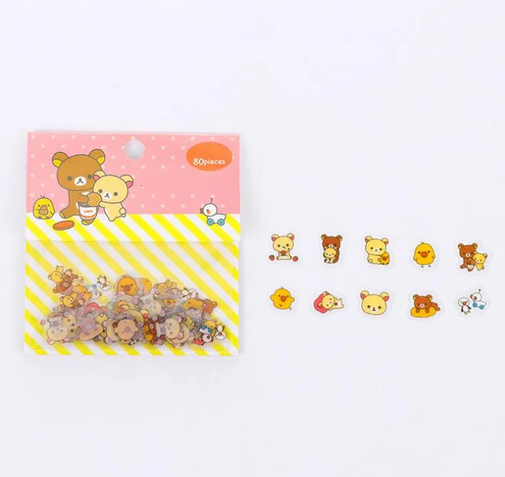 80 шт./лот DIY милые Kawaii прозрачные ПВХ наклейки s Прекрасный стикер пакет для украшения дома студенческая школа скрапбук фото Декор - Цвет: NO.3