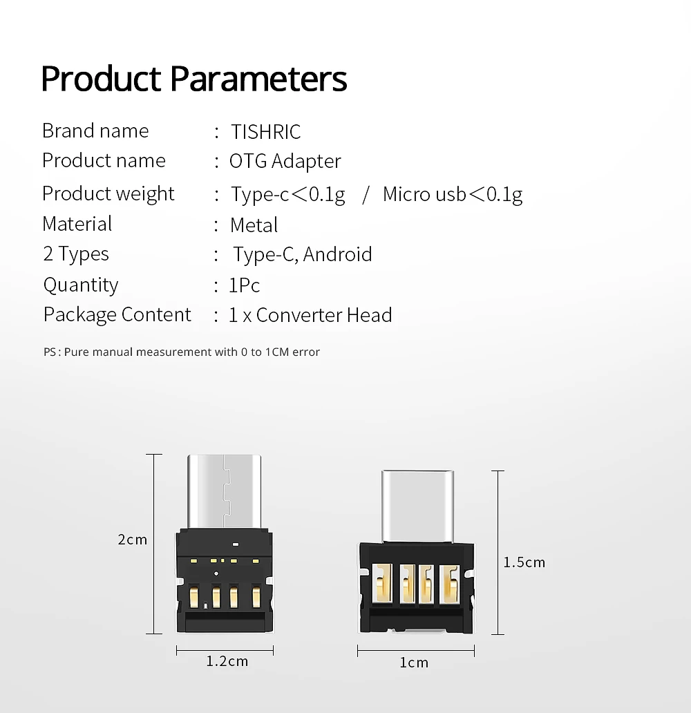 TISHRIC 10 шт. OTG Micro usb type c USB-C type-c адаптер конвертер передачи данных для Xiaomi huawei samsung мышь usb флэш-накопитель