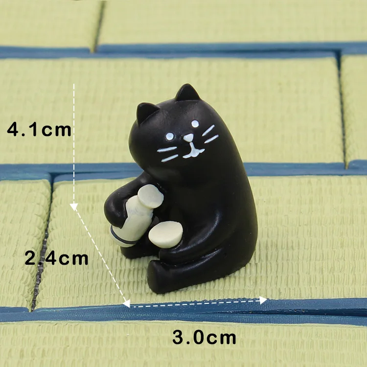 Черный кот медведь, еж миниатюрная фигурка Япония Смола ZAKKA игрушка Свадебный Декоративный волшебный сад статуя домашний сад декол