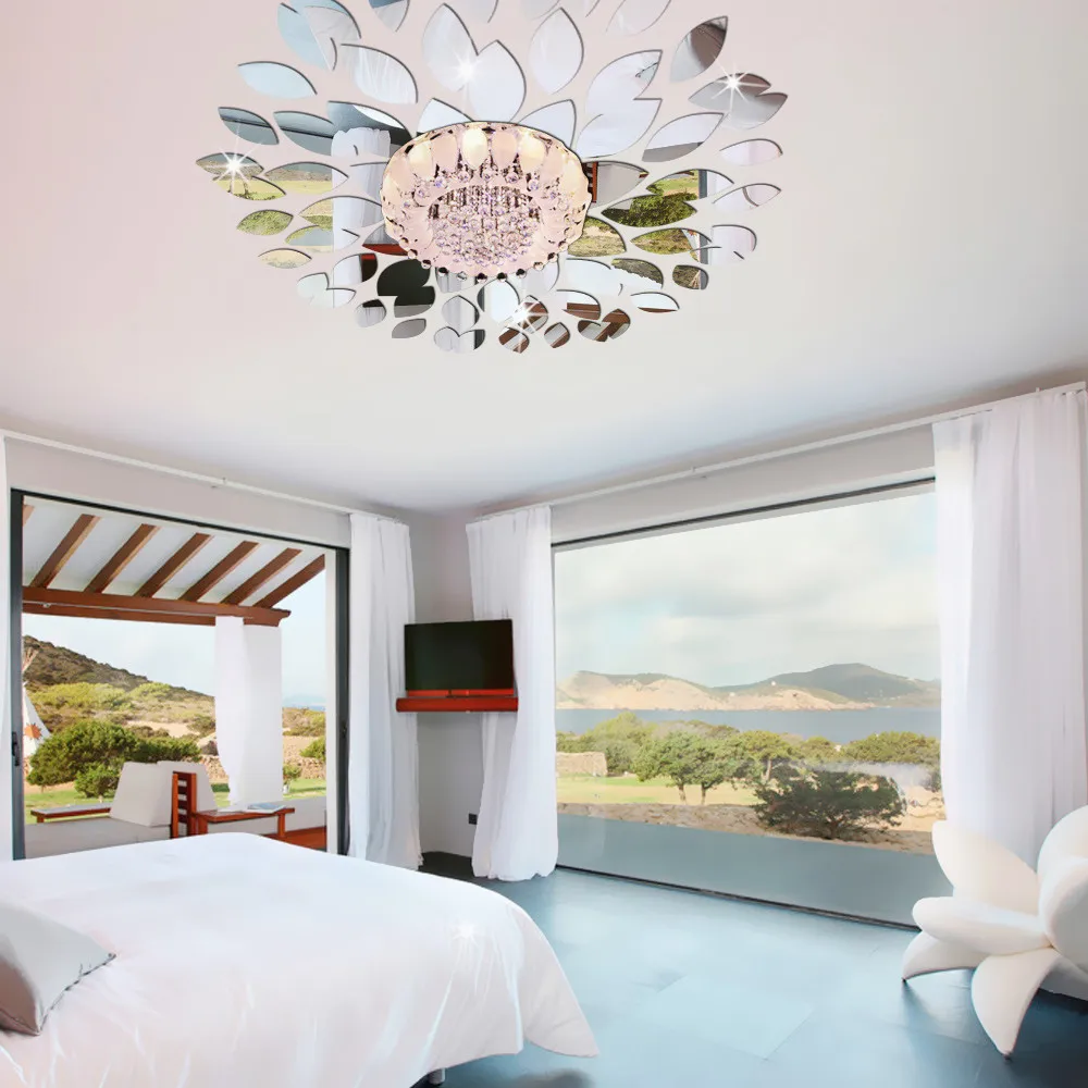 Creative Ceiling Acrylic Style 3D Mirror Wall Stickers Ceiling Wall Stickers Home Wall Decor Living Room Decoration Custom Size