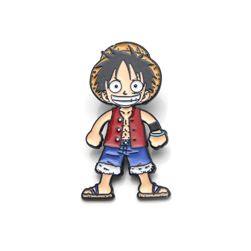 Homegaga Luffy цинковый галстук мультяшная металлическая брошь воротник броши джинсы