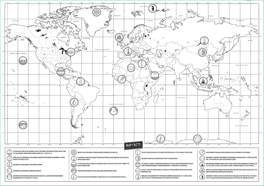 1 шт. deluxe нуля Географические карты персонализированные World царапинам мини