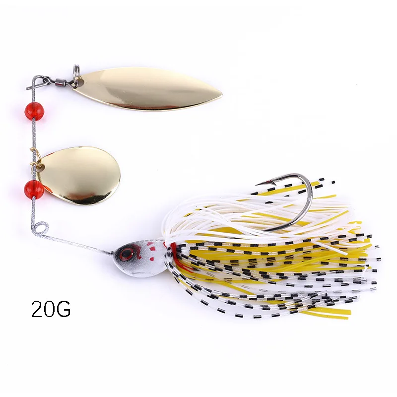 

1PC 20g Spinner Bait with Brass Fishing Spoon Lure Metal Jig Jigging lure Swimbait Spinnerbait pesca fishing tackle