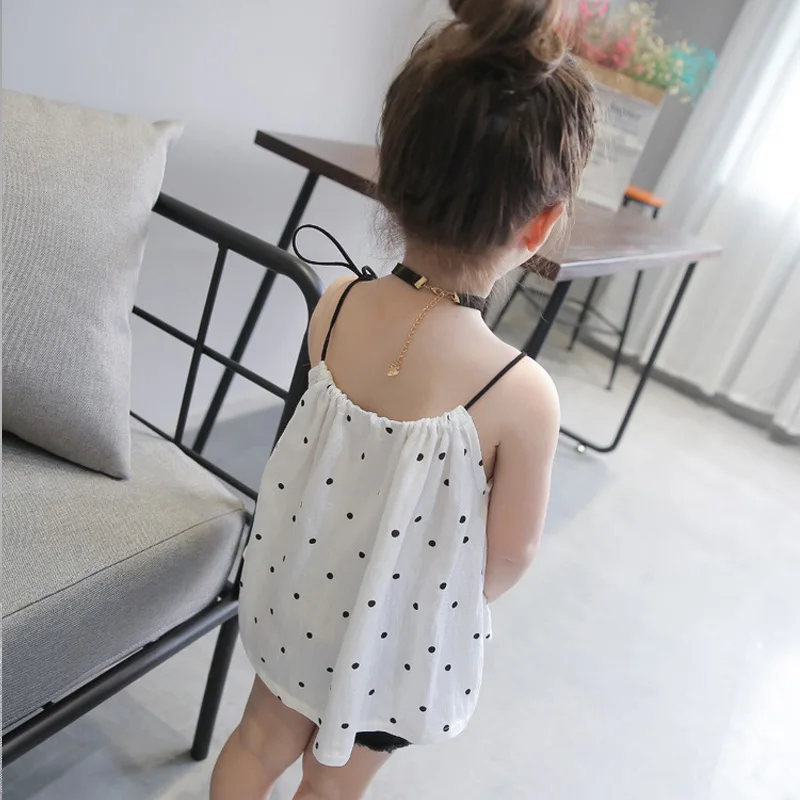 Hurave/2019 детские блузки топы для девочек топ в горошек детская рубашка Vestidos летняя