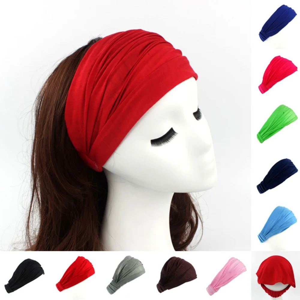Модная женская хлопковая повязка на голову шейный однотонный головной шарф 3 в 1| |