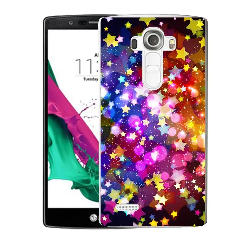 QMSWEI TPU Transparent Phone Case For LG K3 K4 K5 K8 Leaf Star Fish Painted Soft Silicone Protective Cute Cover G3 G4 G5 V10 |