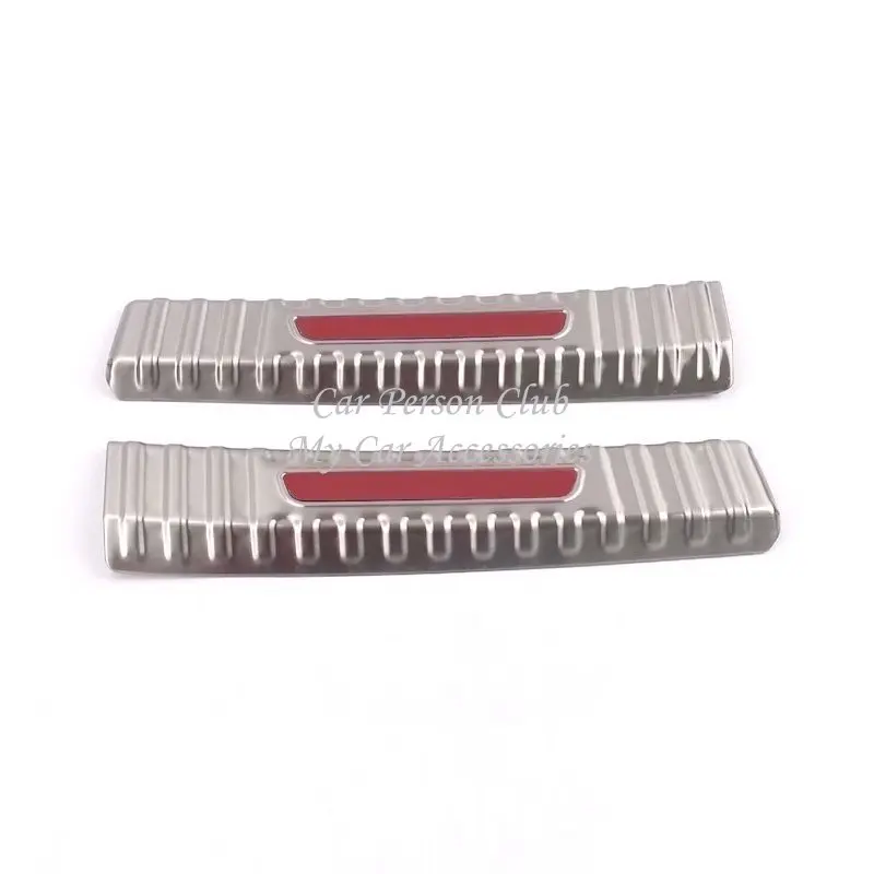 01-Silver-red Защита заднего бампера из нержавеющей стали хвостового порог для багажника Накладка педали крышка литья планки для VW T-CROSS автомобильные аксессуары - Цвет: 01-Silver-red