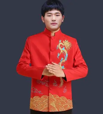Китайская мужская одежда традиционный свадебный костюм жениха китайский