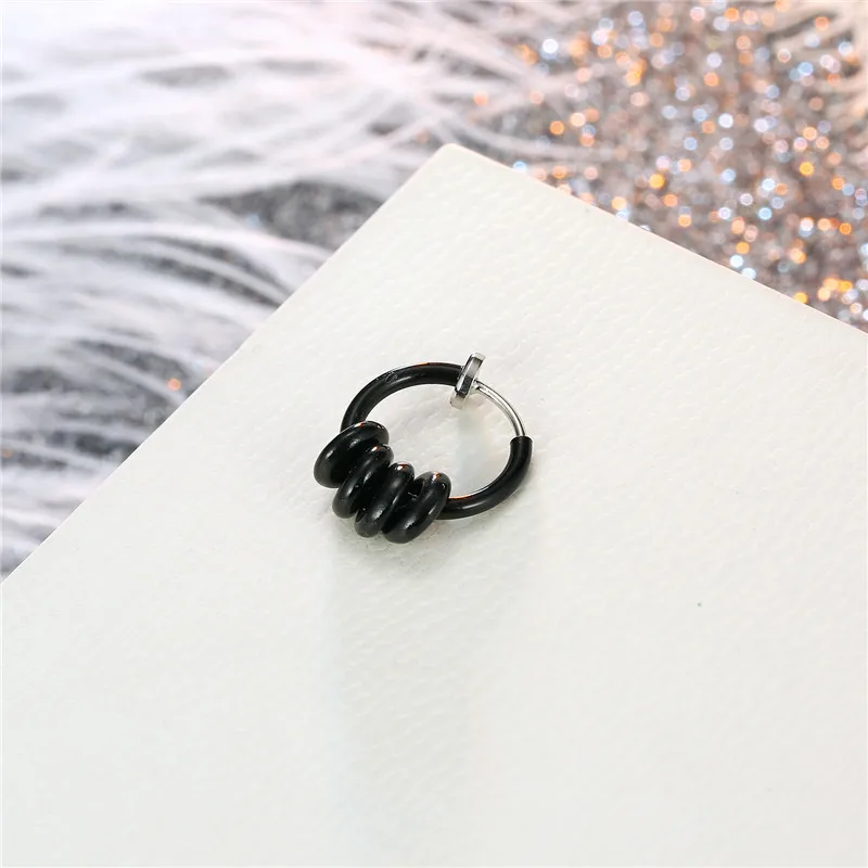 1 пара европейские в стиле панк серьги обручи бусины Ушная клипса для Для женщин