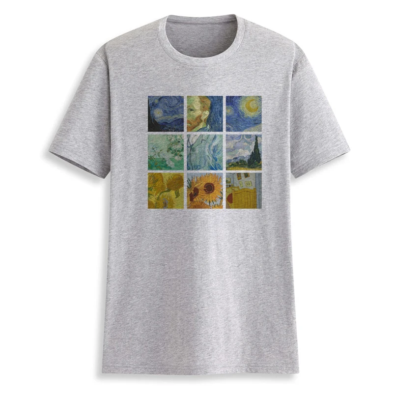 Женская Винтажная футболка с рисунком маслом от Van Gogh хлопковая Футболка