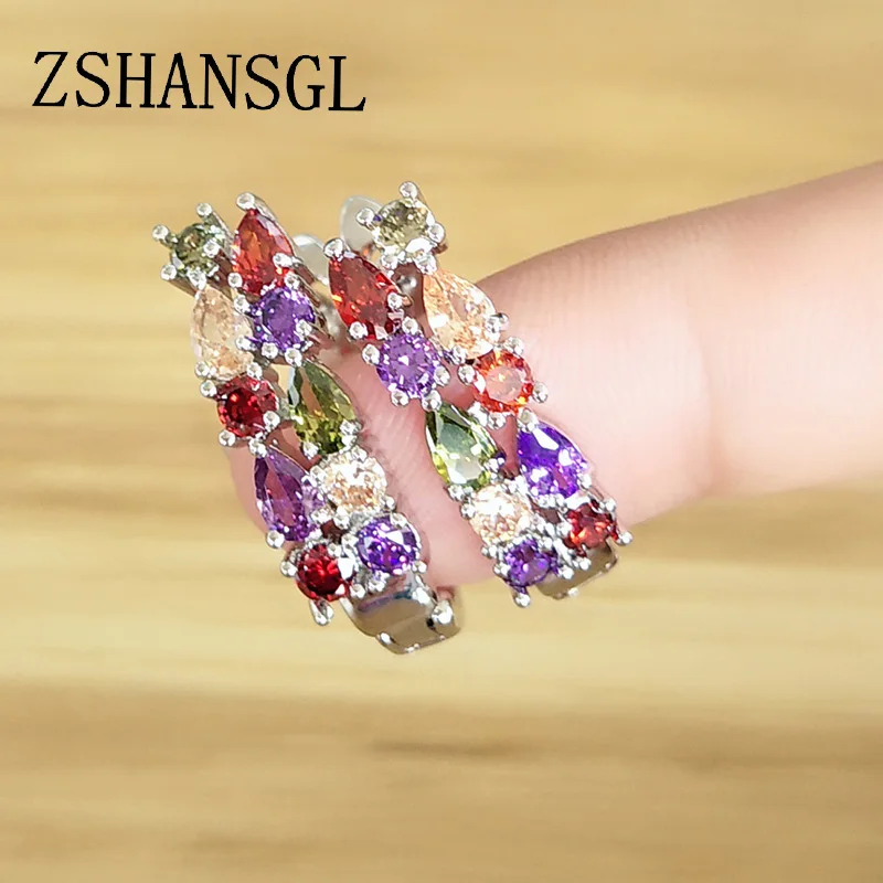 

Wholesale Luxury 925 Sterling Sliver Stud Earrings Flash CZ Zircon Ear Studs 3 Colors Earrings For Women Cheap brincos