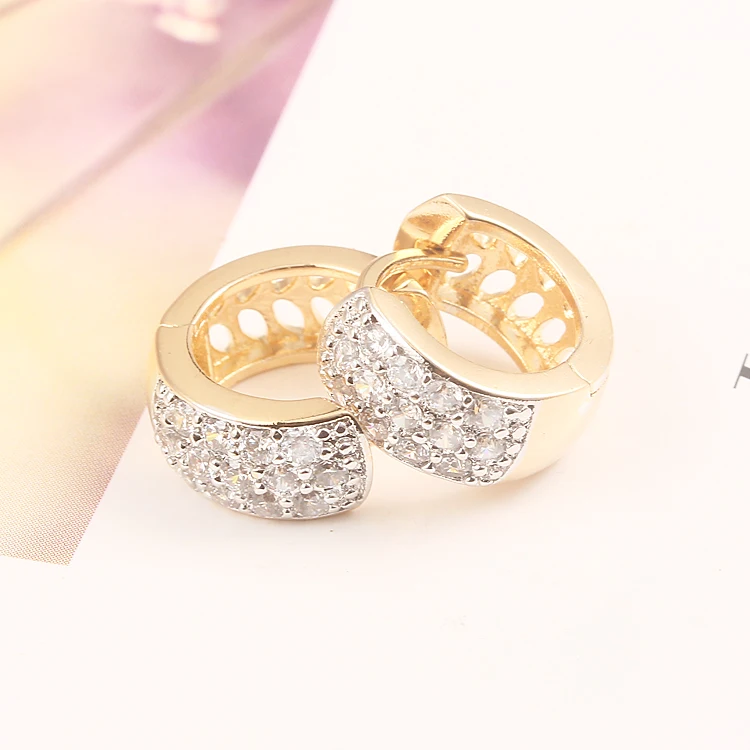 AliExpress распродажа, новые детские серьги золотистого цвета, циркониевые детские серьги-кольца Brinco, модные ювелирные изделия,, 13E18K-87