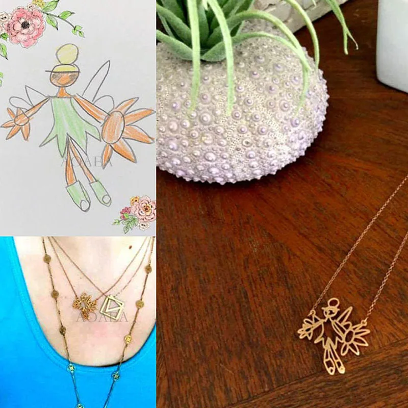 Детское ожерелье с рисунком индивидуальное художественное для детей подарок