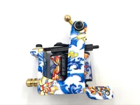 high quality new design porcelain pattern coils machine professional handmade liner shader tattoo gun 10 wraps coils om004