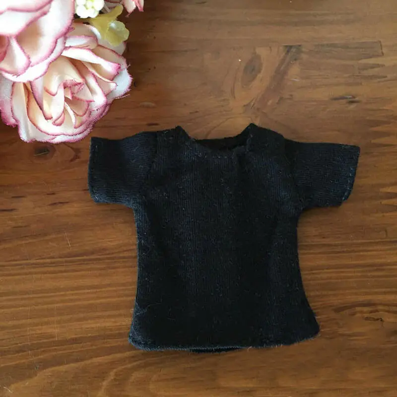 black shirt Синие джинсы, повседневная одежда, Одежда для куклы Blythe, детская игрушка, трапециевидная юбка для Blyth кукла licca, одежда 1/6, аксессуары для кукол - Цвет: black shirt