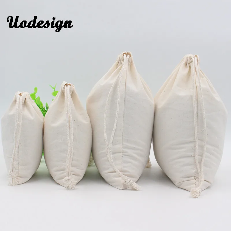 

10pcs Pure White Cotton Linen Gift Bag Birthday Party Wedding Favor Holder Makeup Jewelry Drawstring Pouch