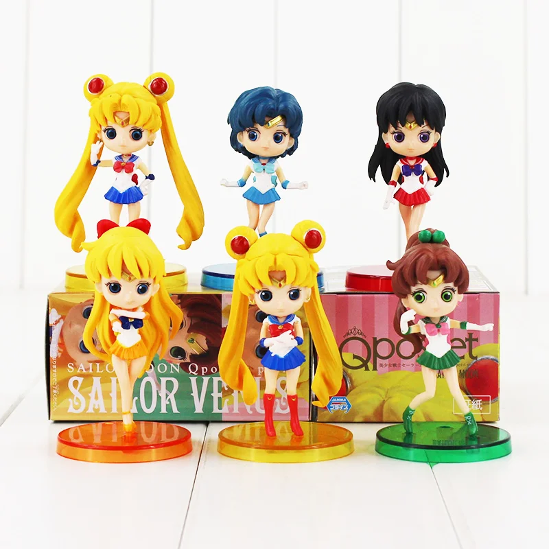 3 шт./лот Q posket Сейлор Мун Tsukino Сейлор Меркурий Mizuno Ami Mars Hino Rei ПВХ фигурка игрушка