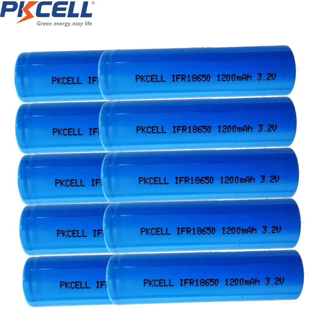 10 шт. PKCELL IFR18650 перезаряжаемый LiFePO4 3 2 V аккумулятор 1500mah для электрического