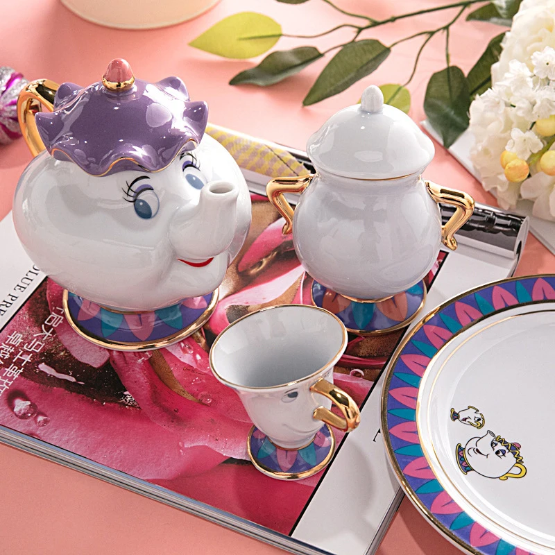Чайный сервиз New Beauty And The Beast Mrs Potts набор чайных Горшков и чашек Bela E a Fera чайный
