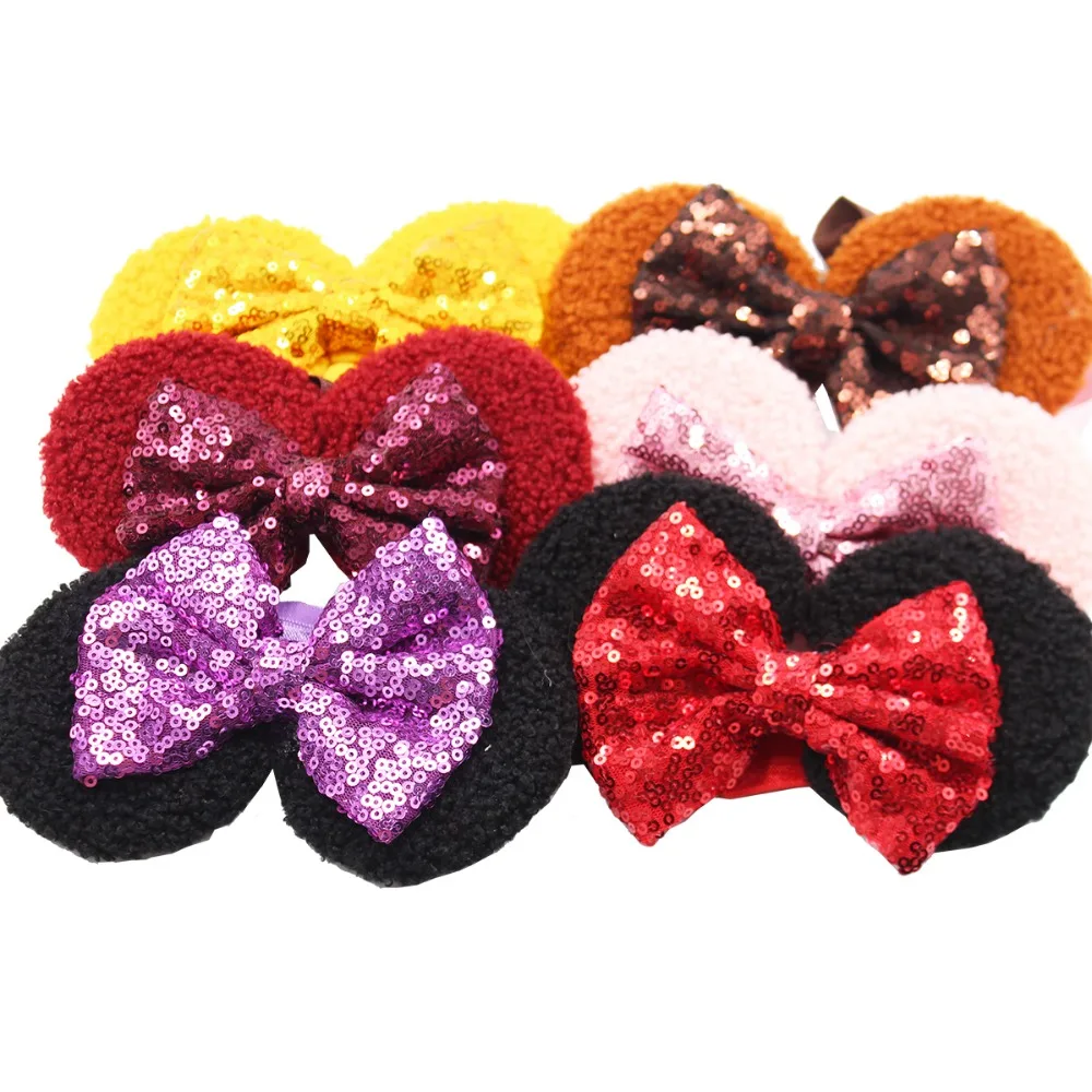 10 шт. детские мягкие повязки на голову с ушками Микки|Аксессуары для волос